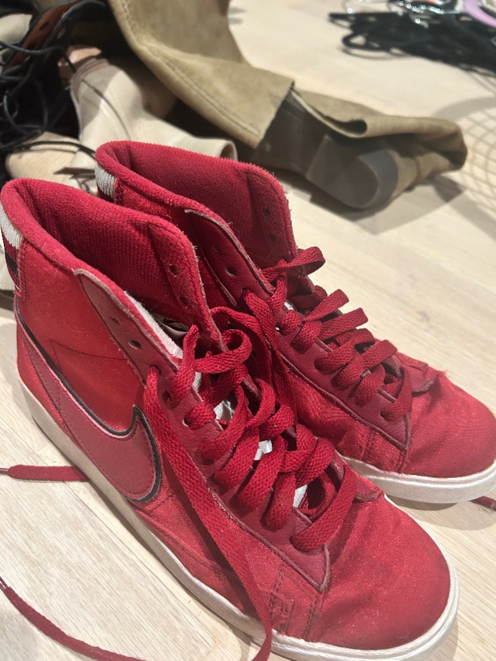 Nike blazer mid premium red crush sneakers